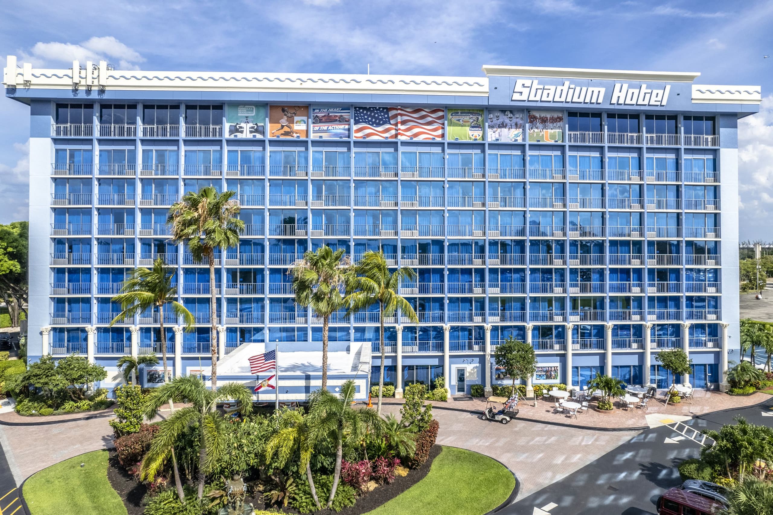 Stadium Hotel elevation from the air